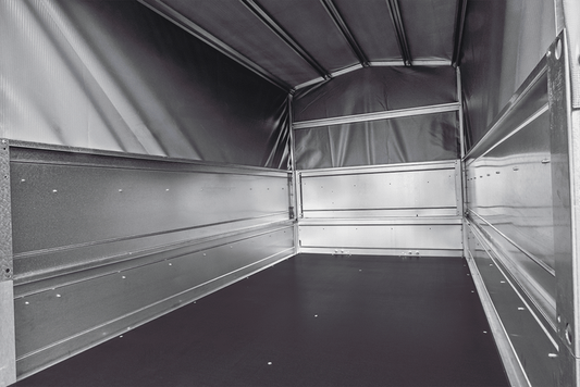 PKW-Anhänger 230x125 UNITRAILER GARDEN 230 FD mit BIS-Seiten, H-800-Gestell und grauer Plane