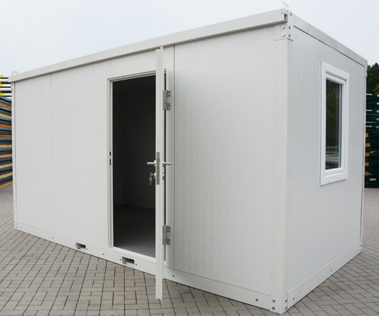 5m Isolierter mobiler Bürocontainer mit Kranösen und Staplerführung - 2 Fenster