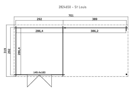 Gartenhaus Amsterdam 3 + Dachrinne